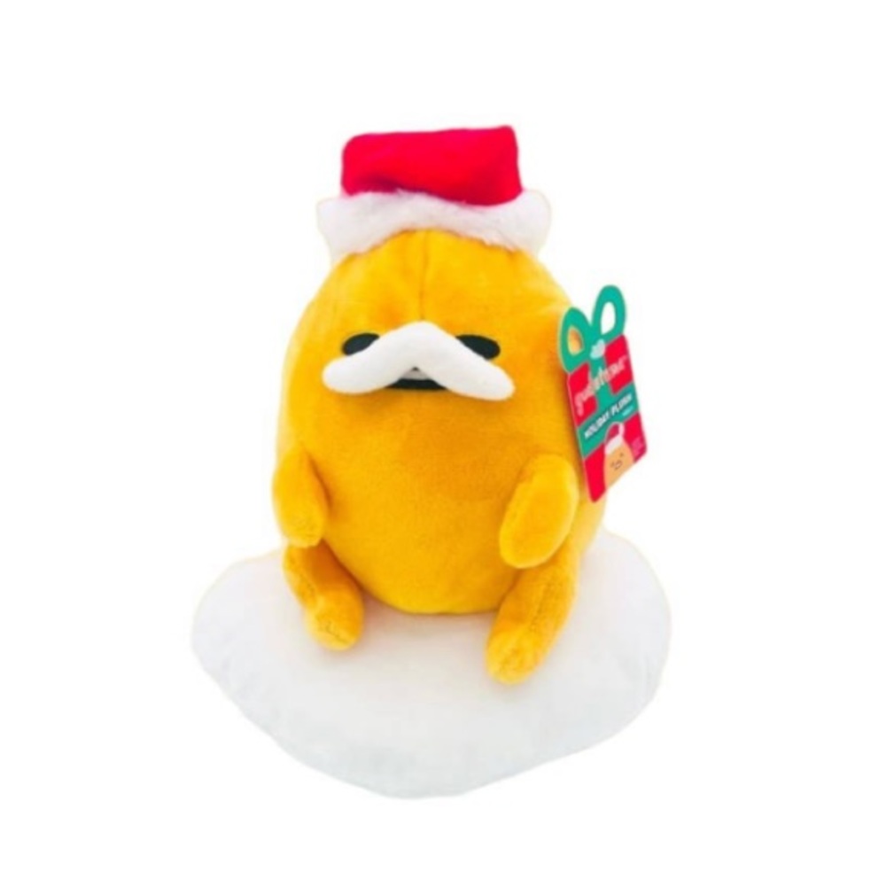 Gudetama Holiday Santa Hat Christmas The Lazy Egg Plush Mustache Squishmallow